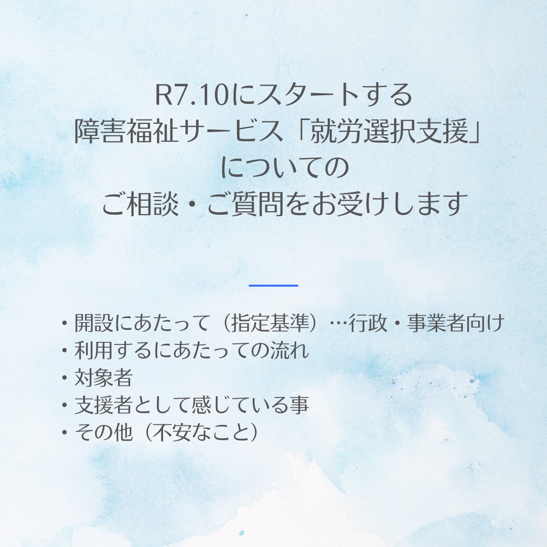 就労選択支援についてお答えします R7.10スタートの就労選択支援をいち早く知ろう イメージ2