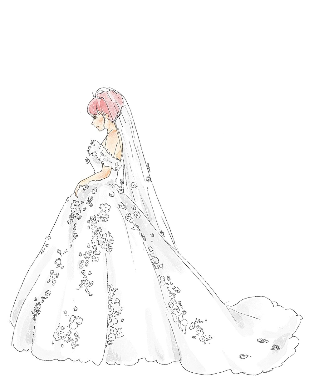 結婚式や前撮りの思い出をイラストにします 思い出の写真をもとにイラストにします イメージ7