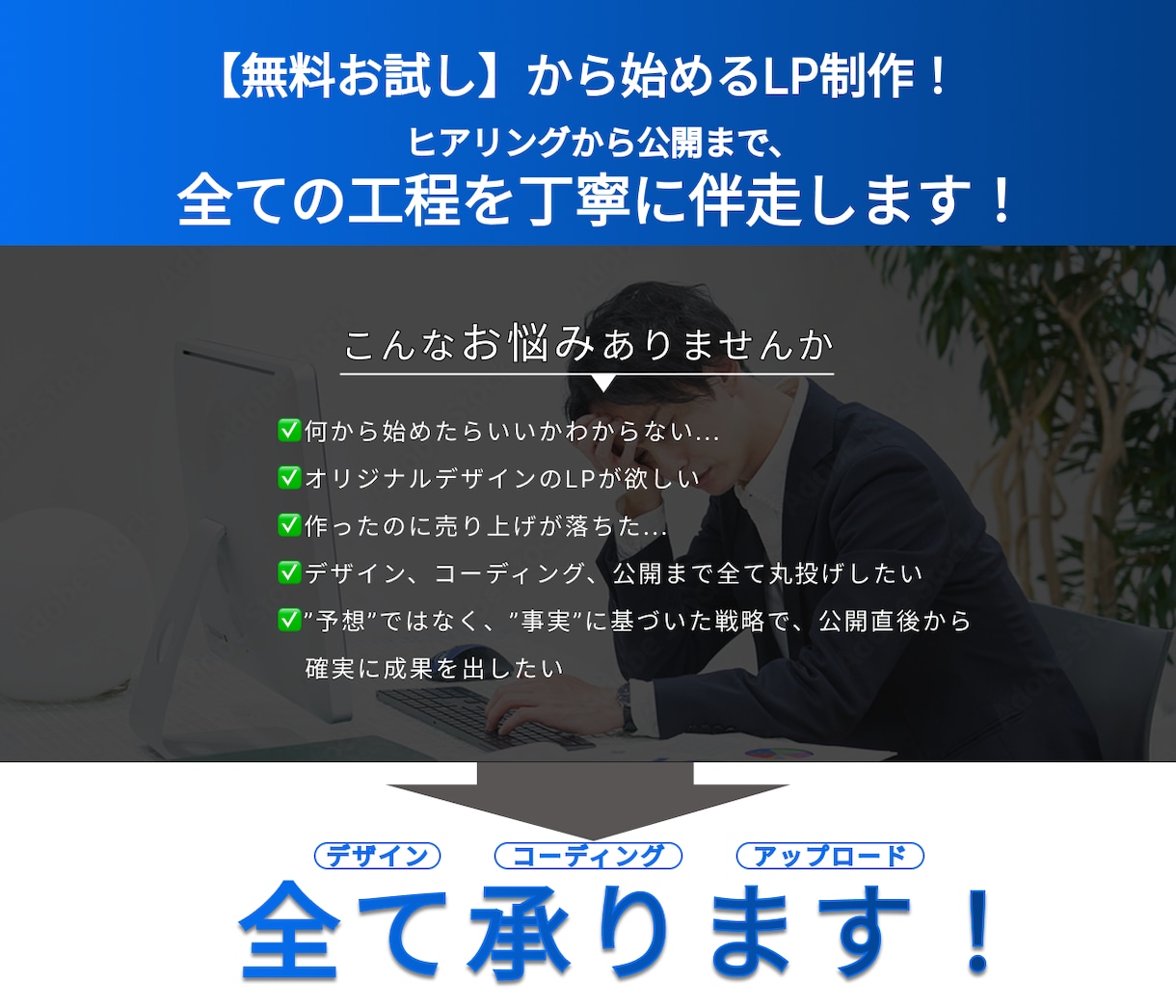 無料体験！＂LPファーストビュー＂無料で制作します ｜購買心理を駆使したデザインで、売上を最大化するLP制作を。 イメージ2