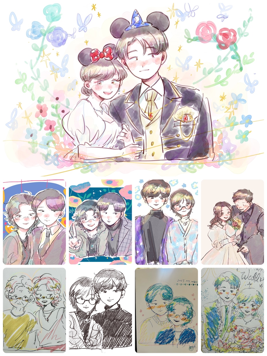 ほんわかかわいくてもらってうれしい似顔絵かきます 少しデフォルメされてて、でも漫画とはちがう絵柄です！ イメージ1