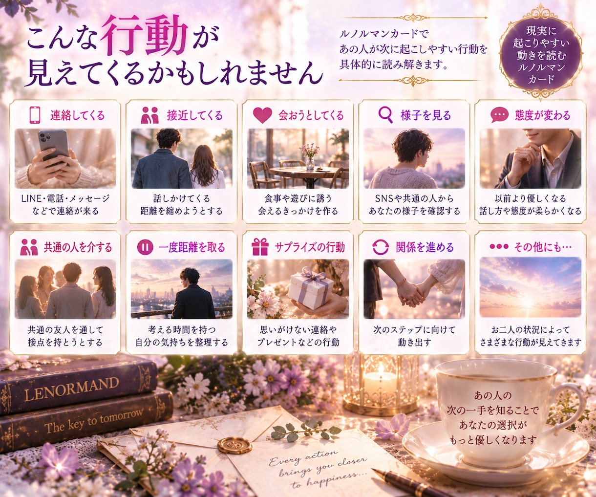 次にあの人から起こる「行動」を視ます 言葉だけでは分からない、あの人の次の一歩をお伝えします イメージ5