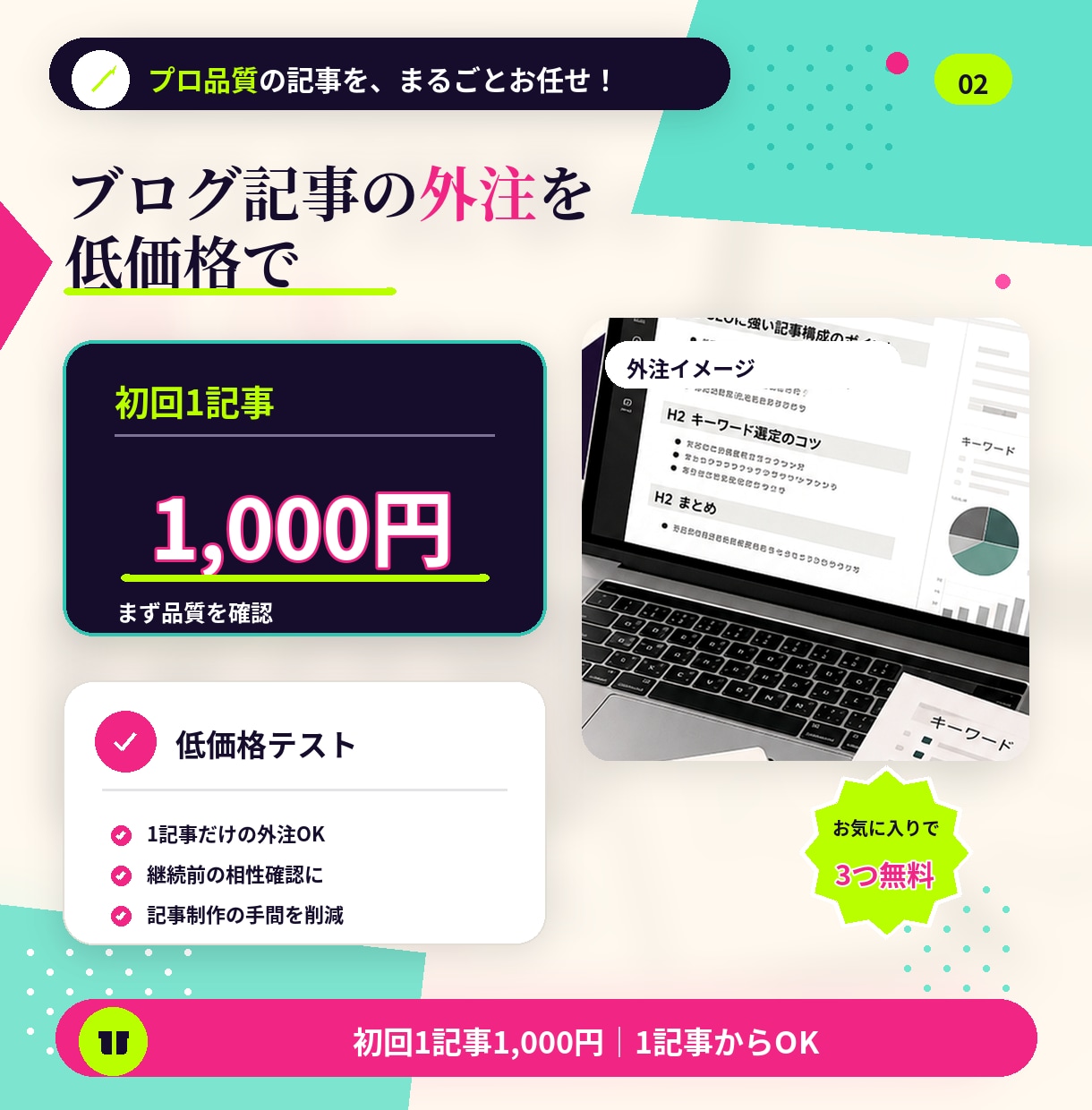 ブログ記事の外注・作成代行をします SEO記事作成・Webライティング代行 イメージ2