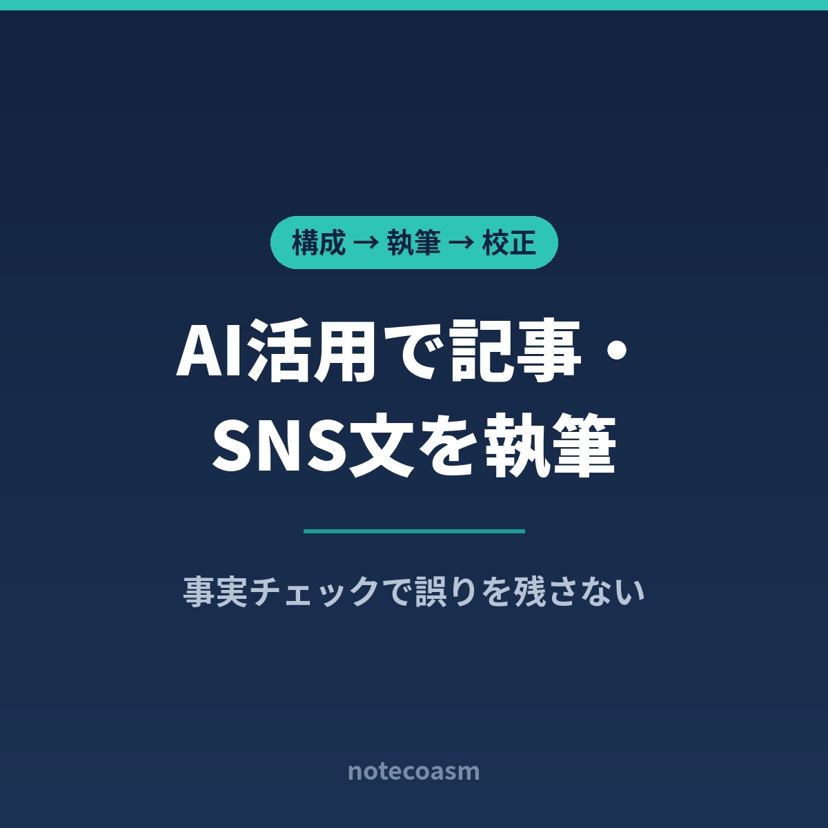 AI活用で記事・SNS文を執筆します 構成合意＋人の事実チェックで誤りを残さない イメージ1