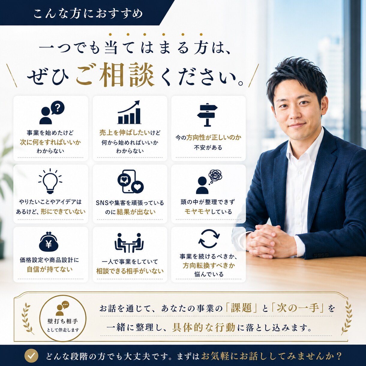 電話相談60分！個人事業・起業の悩みを整理します 何をすればいいかわからないを、60分で一緒に整理します。 イメージ2
