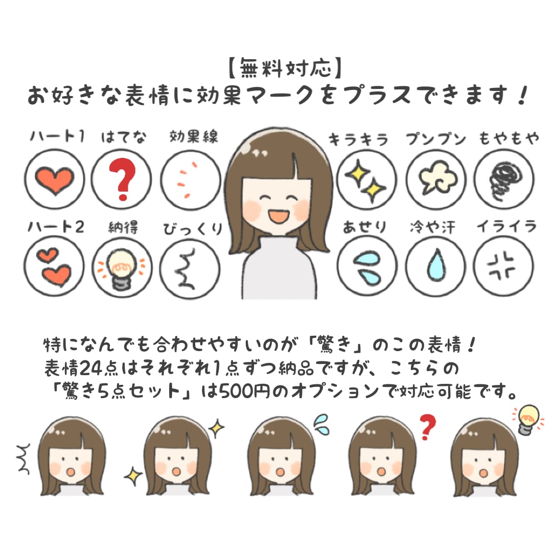 お特な24点セット！表情イラストお描きします 【使いやすい表情がぎゅっと詰まったセット！各種SNSに♪】 イメージ7