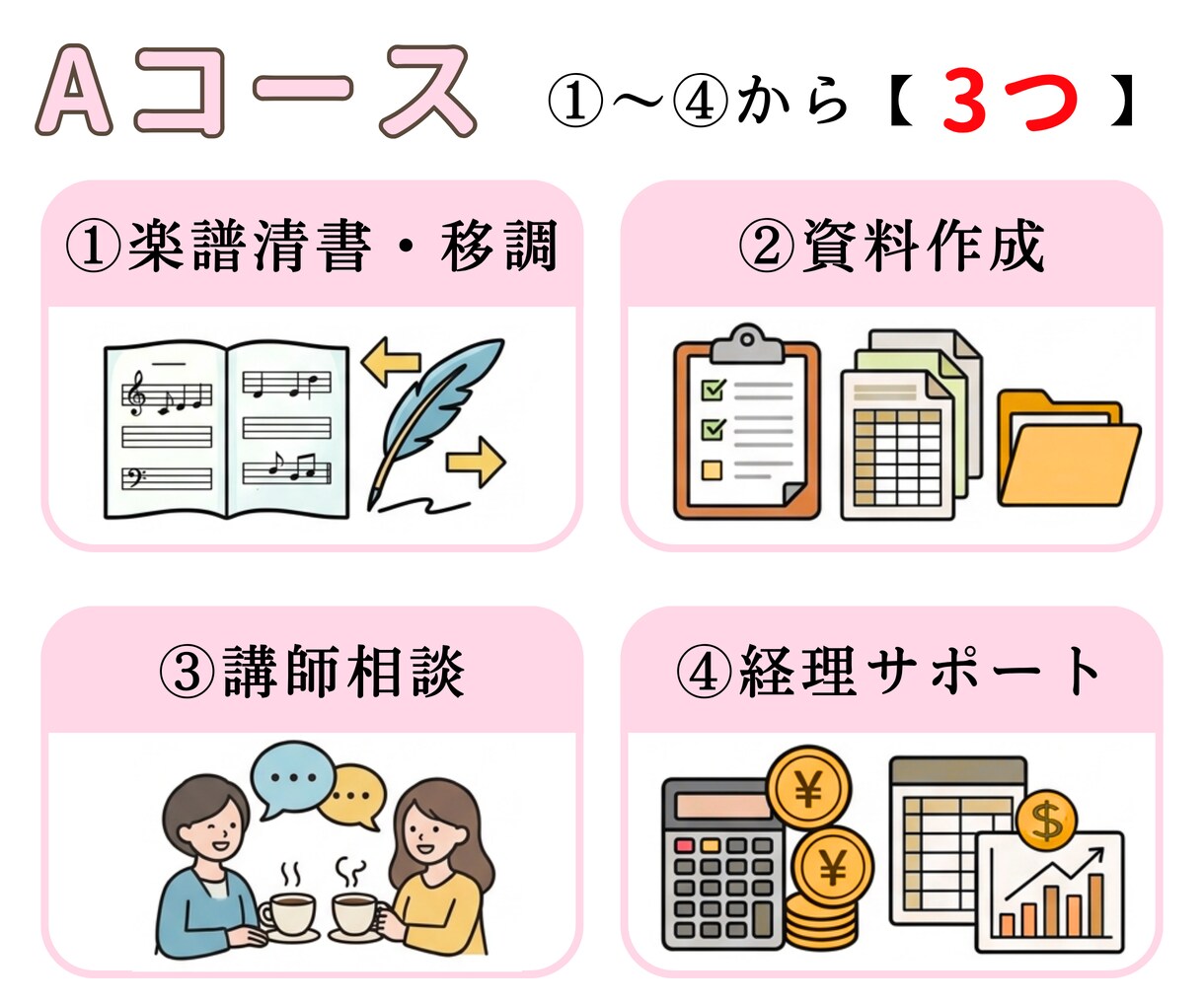 PC苦手な先生へ◆ピアノ教室専門◆事務を代行します 楽譜・資料作成・相談・経理・デザイン・動画、お好きに選択！ イメージ5