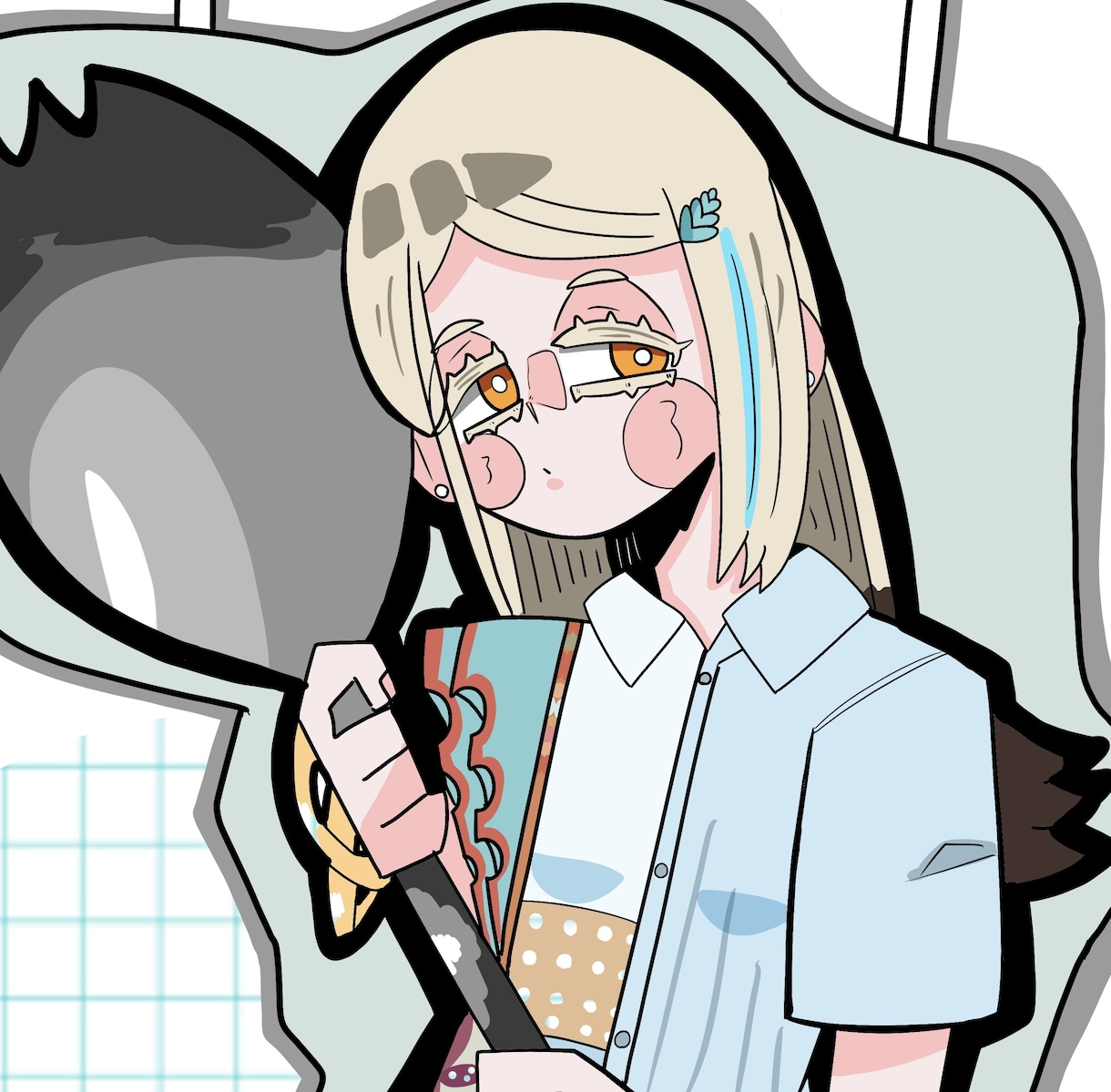 変わった絵柄のsns用のイラスト作成承ります ちょっと癖のある目を引くイラストを描きます イメージ1