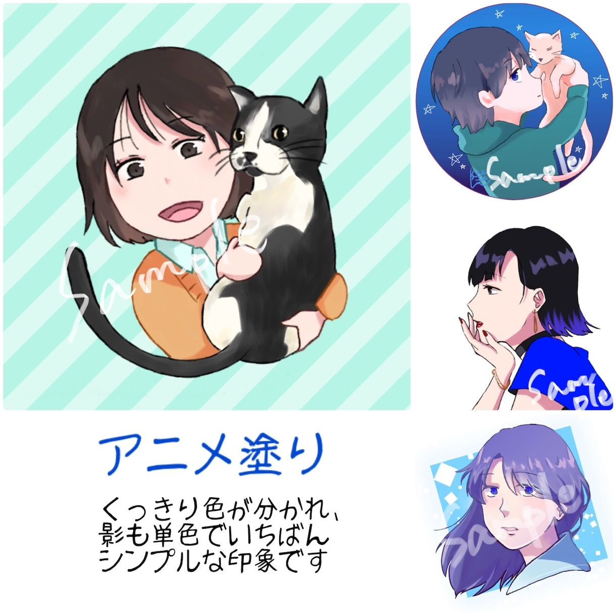 SNSアイコンお描きします 水彩、厚塗り、アニメ塗り　お好きなテイストでお好みのものを！ イメージ2