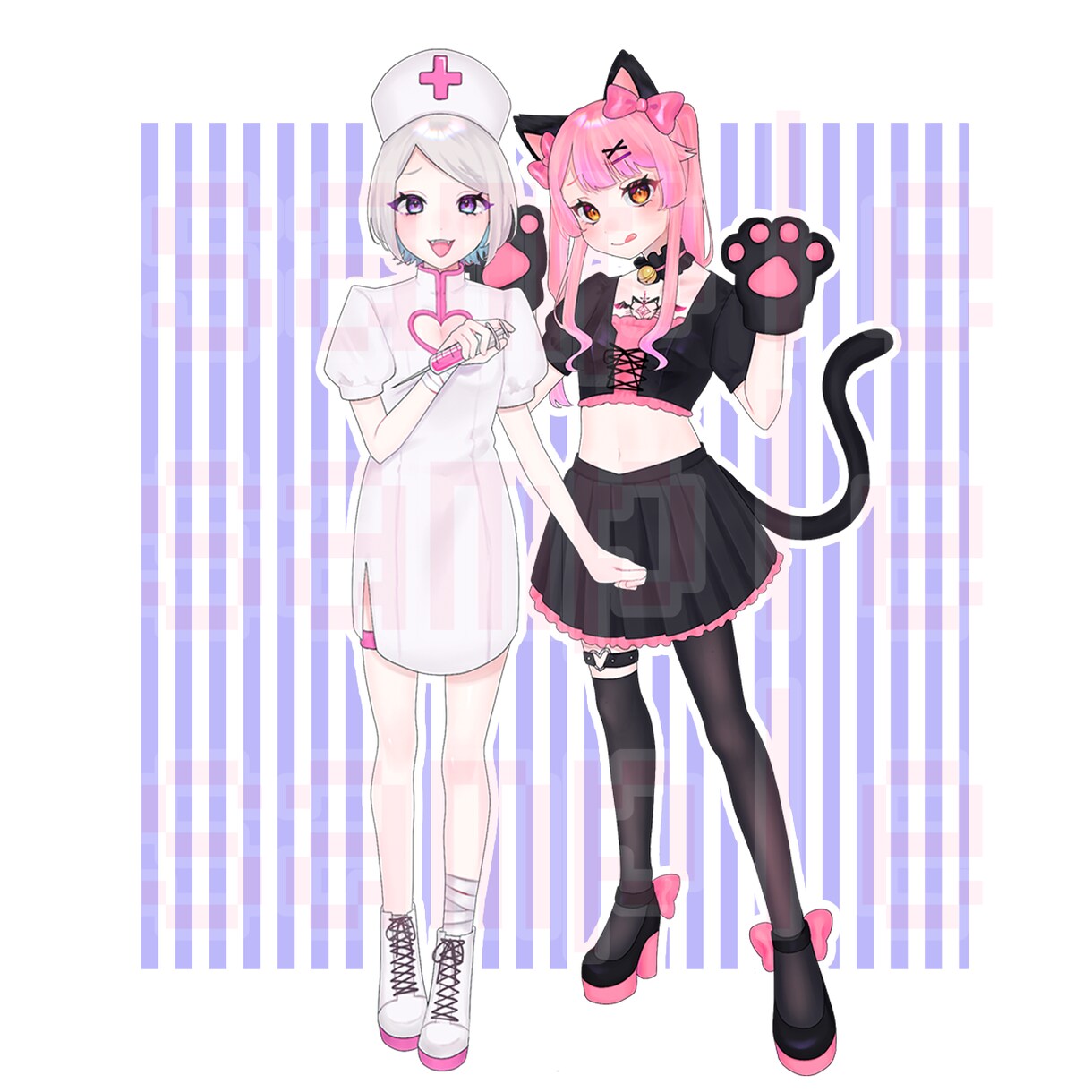 SNSや動画で使える可愛いイラスト描きます 全身絵・アイコン・立ち絵など描きます！ イメージ4