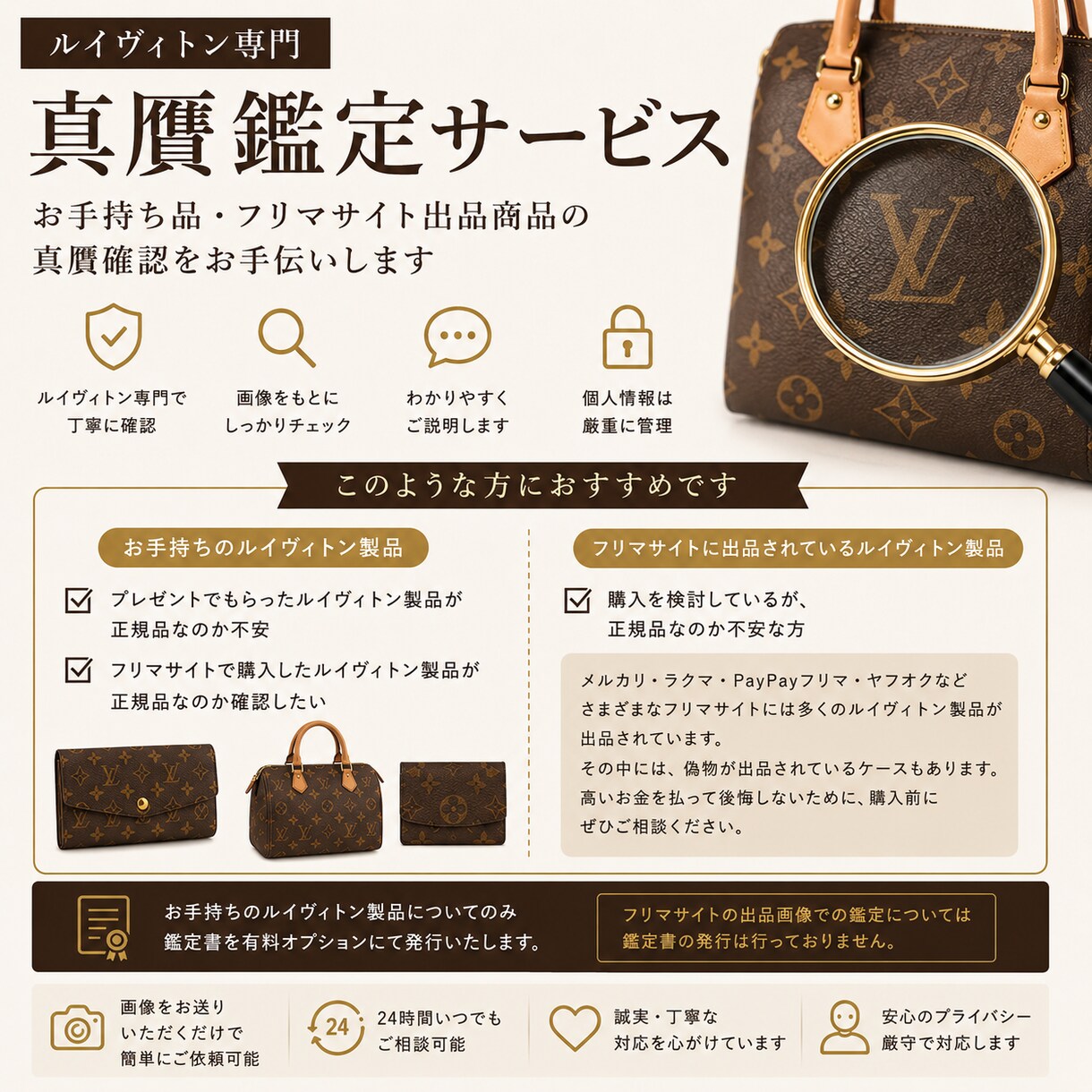 真贋鑑定！ルイ・ヴィトン限定で鑑定します 購入前・売却前の不安を画像で確認 イメージ2