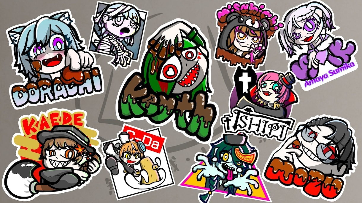 目を引くデフォルメイラストを描きます 汎用性の高いステッカー風イラストならお任せください！ イメージ1