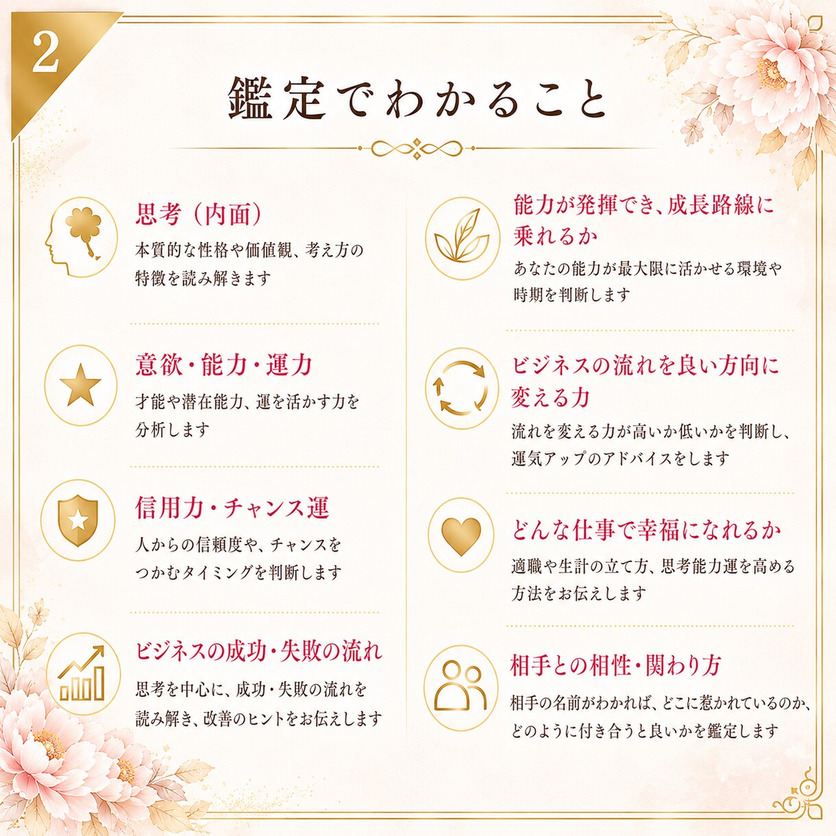 姓名判断であなたの才能・仕事運を鑑定します 「名前が教える、あなたの本当の才能とは」 イメージ3