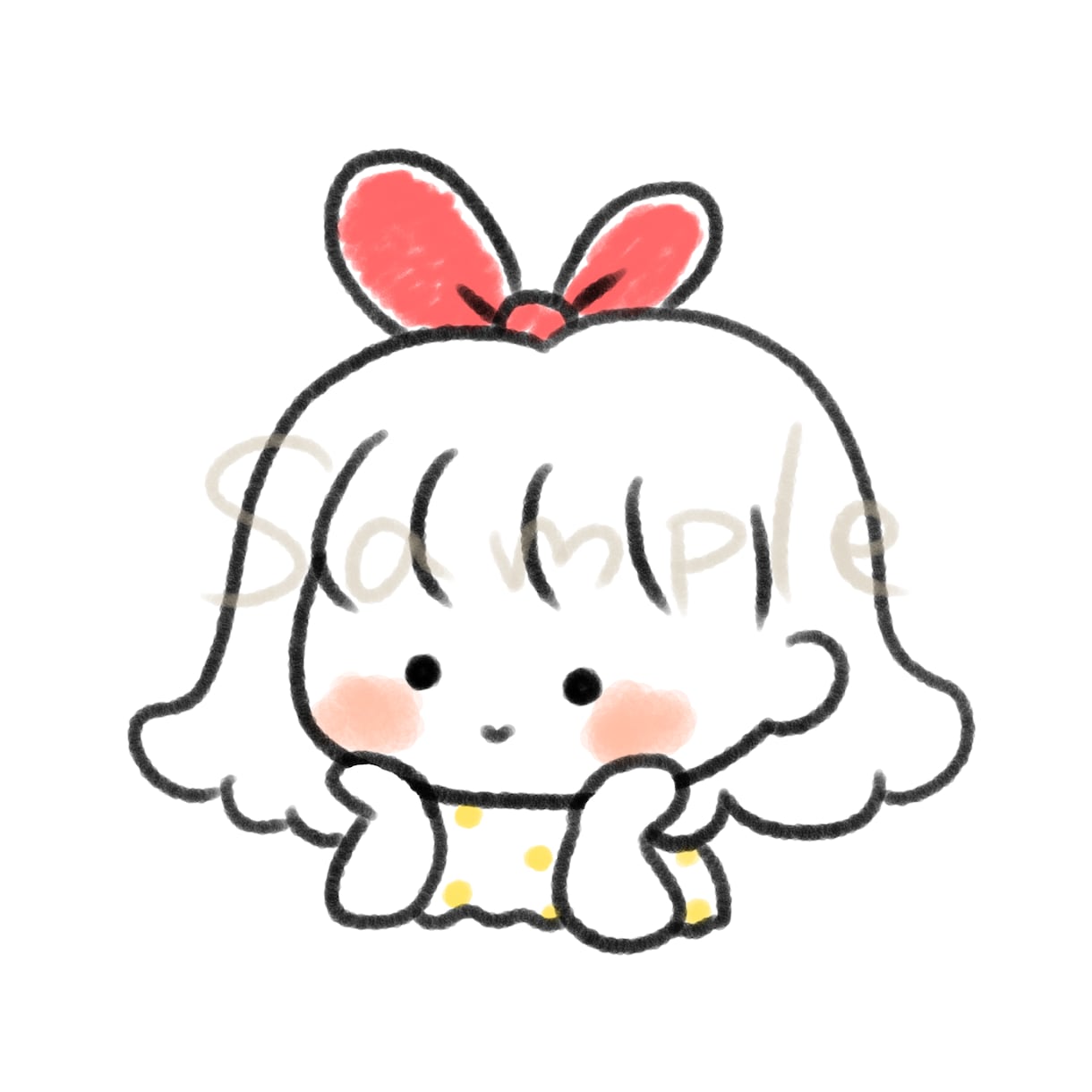 ゆるすぎるイラスト作成します ︎✿ おまけに少し/3色でシンプル仕上げ イメージ1
