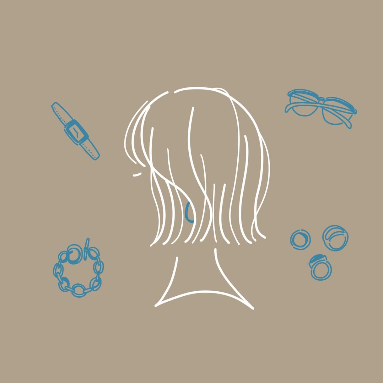 商用可◯おしゃれで個性的な横顔アイコン作ります ＊好きなアイテムを周りに可愛く描き込みます＊ イメージ2