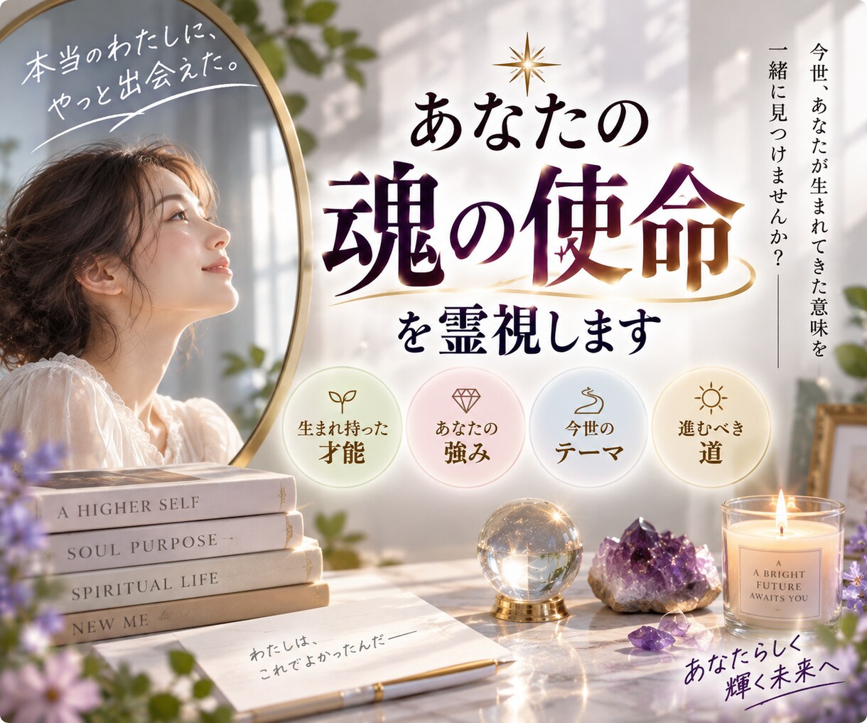 あなたの魂の使命・才能・強み・生き方を霊視します 生まれてきた意味・才能・強み・進むべき道を深く読み解きます イメージ9