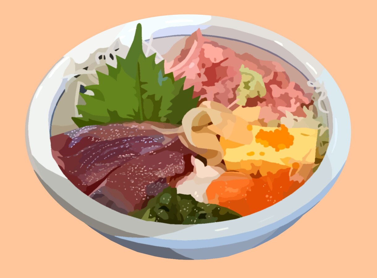 料理の写真を基に絵画風のイラストにします 料理をイラストにすると美味しそうに見えます イメージ6