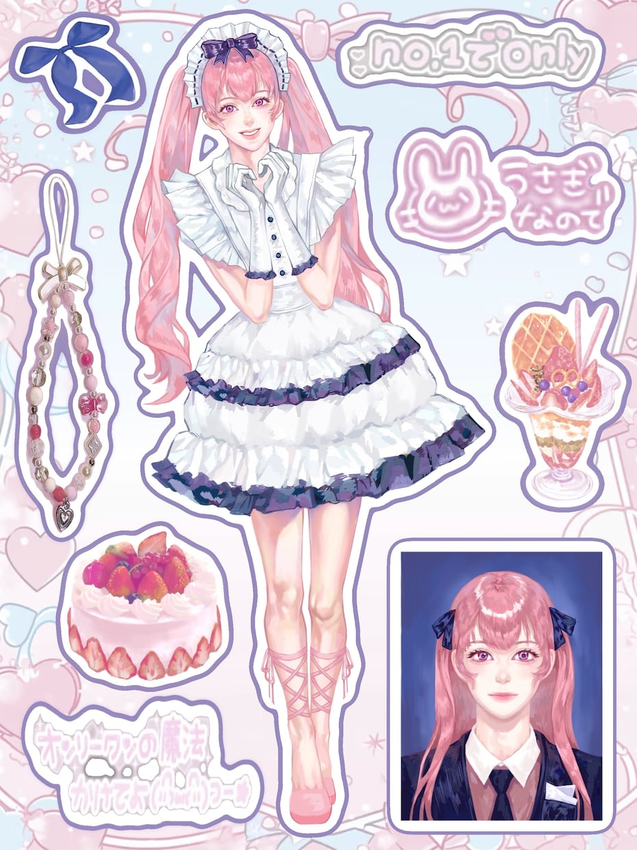 大シールデザイン、オーダーメイドでお届けします 美少年/美少女を華やかに!あなただけのキャラシール イメージ1
