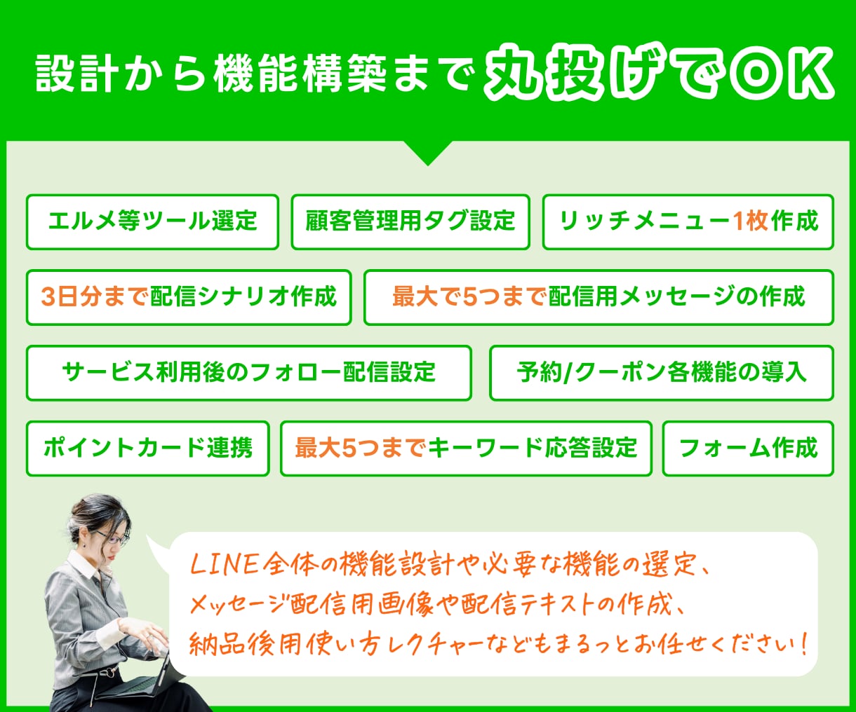 集客力UP！LINE公式アカウントを構築します エルメ/プロライン対応！ポータルサイト頼りを脱却したい方必見 イメージ6