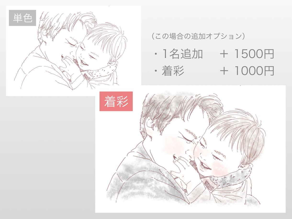 オシャレで温かい線画イラスト・似顔絵お描きします SNSのアイコンや、文字を入れてプレゼントにも♡データお渡し イメージ3