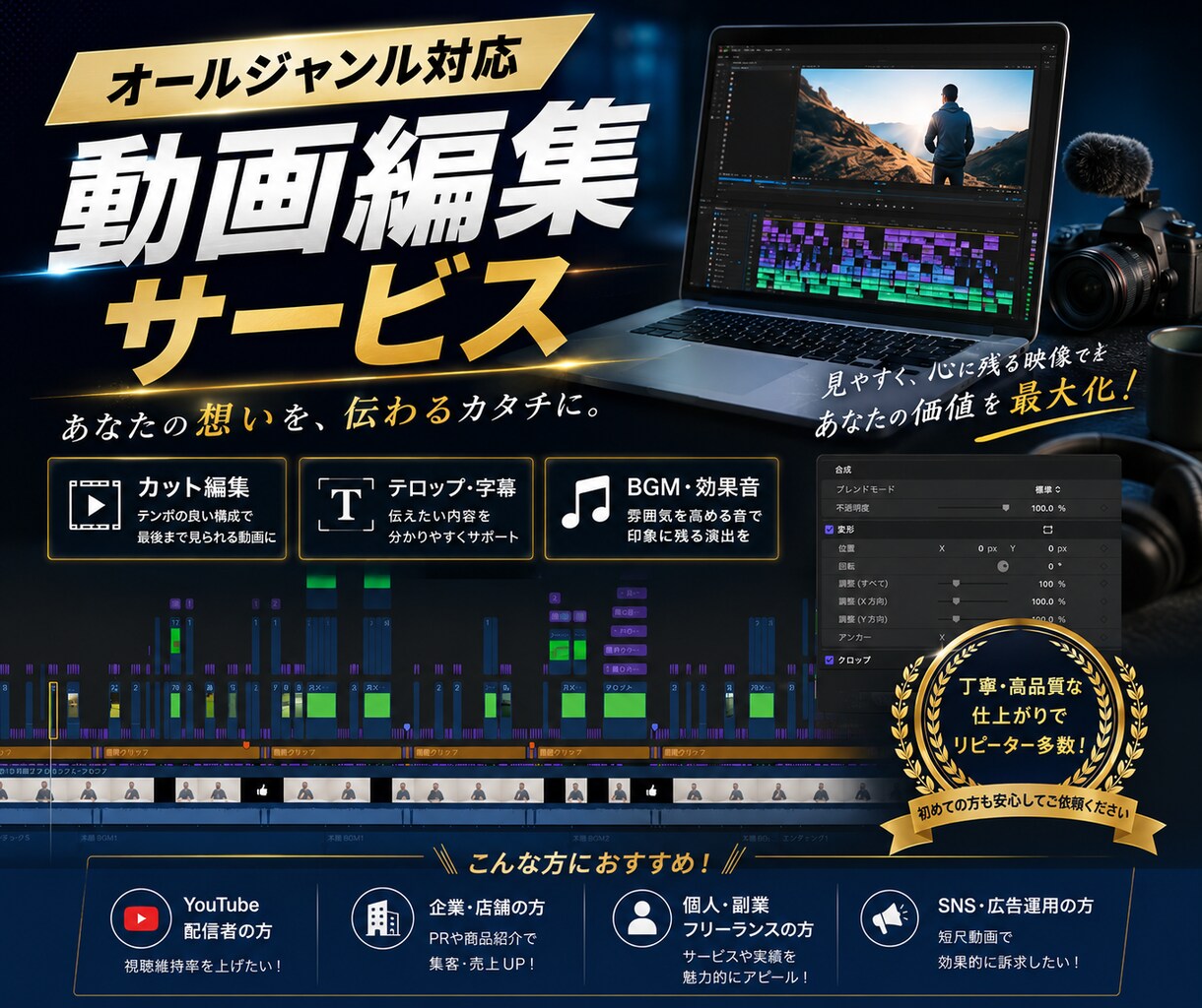 YouTube向け動画の編集します あなたのこだわりにお応えします！ イメージ7