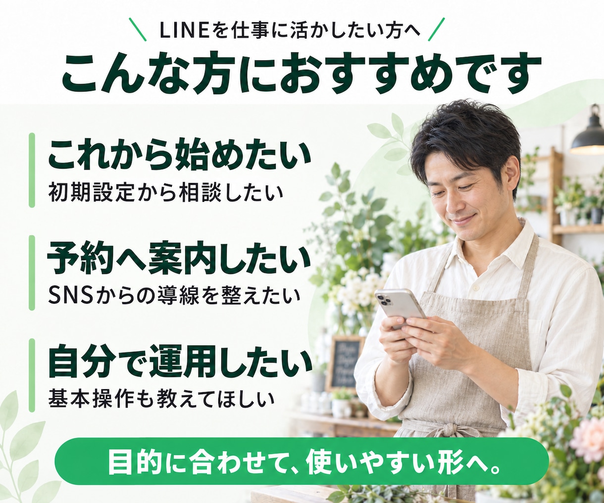 LINE公式・Lステップを設計・構築まで対応します 集客・予約・問い合わせにつながるLINE導線を設計します イメージ2
