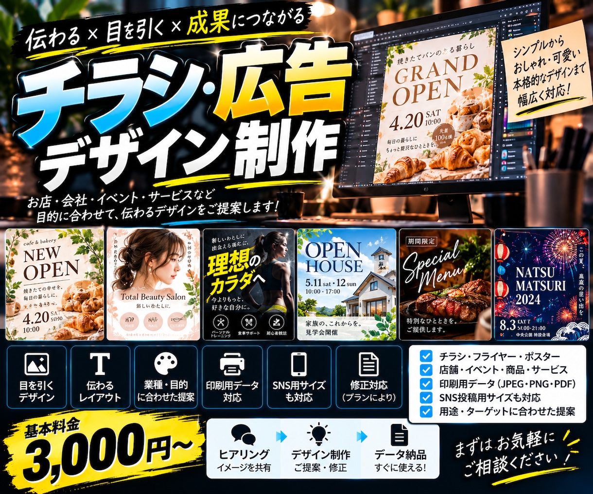 チラシ！広告画像作ります あなたの想いが伝わるチラシに。 イメージ1