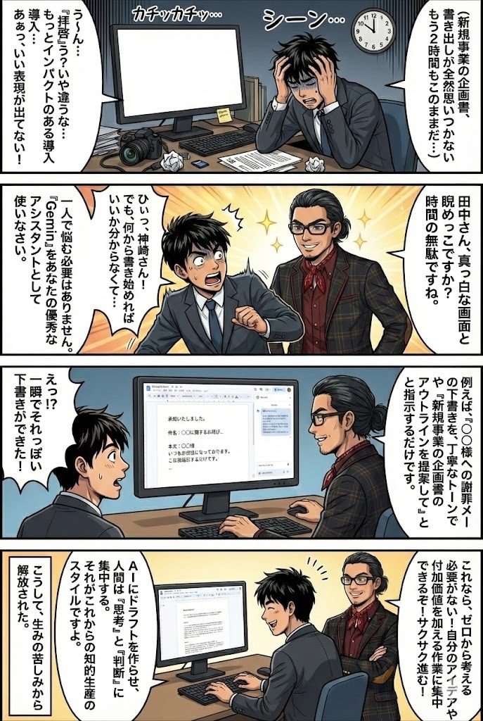 AIで「集客4コマ漫画」を自分で作れます ブログ・SNS・資料作成に使える イメージ3