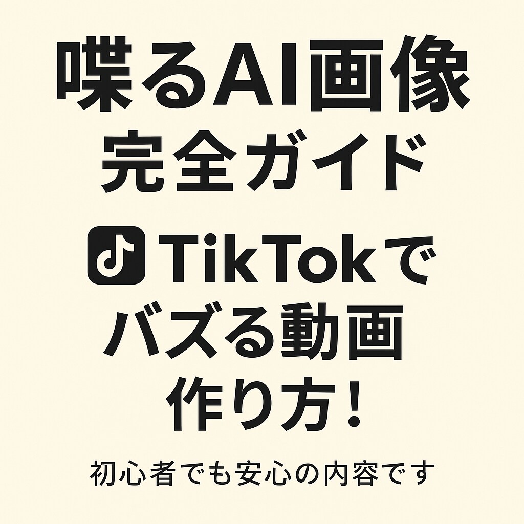 喋るAI画像完全ガイドバズる動画の作り方教えます 無料ツールだけでOK！超初心者でも“喋る画像”が作れる！ イメージ1