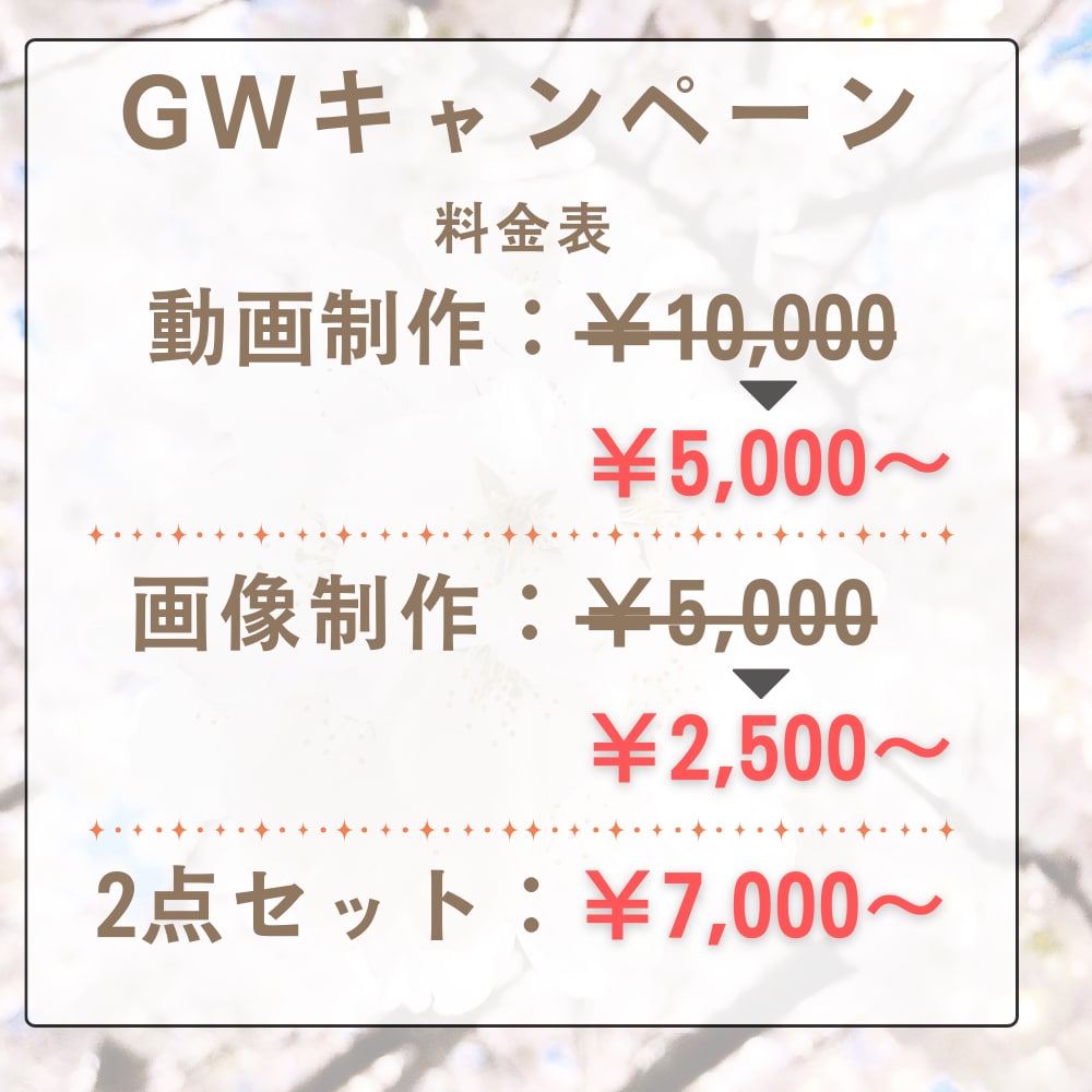 GWキャンぺーン中! 動画広告を制作いたます Web広告運用経験×AIツールで、あなたに合った動画を制作 イメージ2