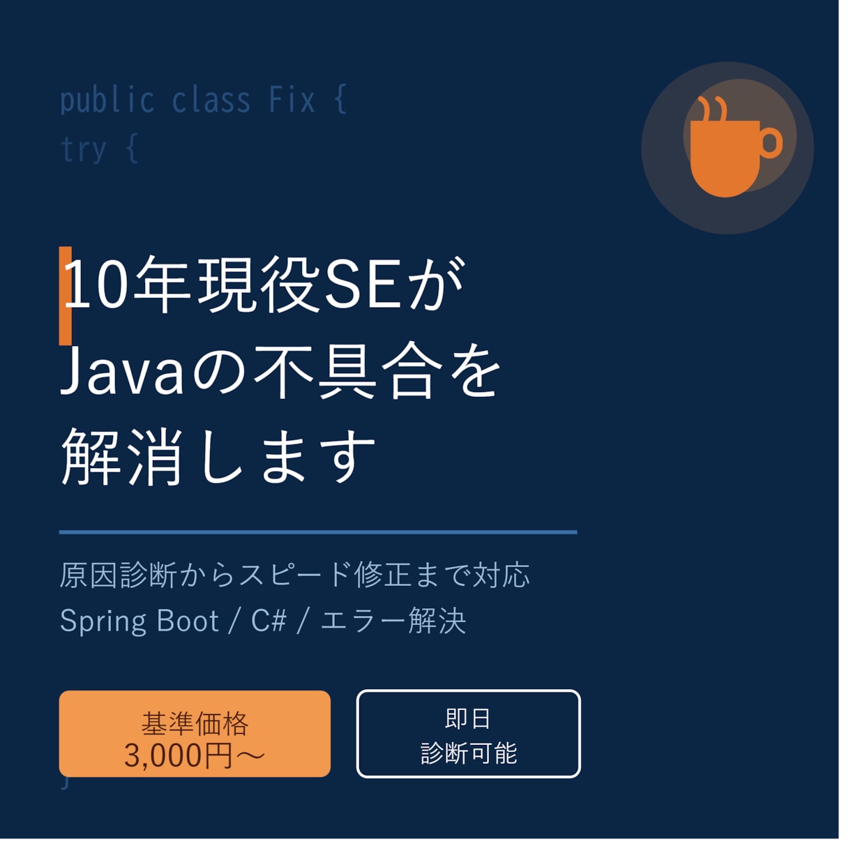 10年現役SEがJavaの不具合を解消します 原因不明のエラーも即日診断で解決へ! イメージ1