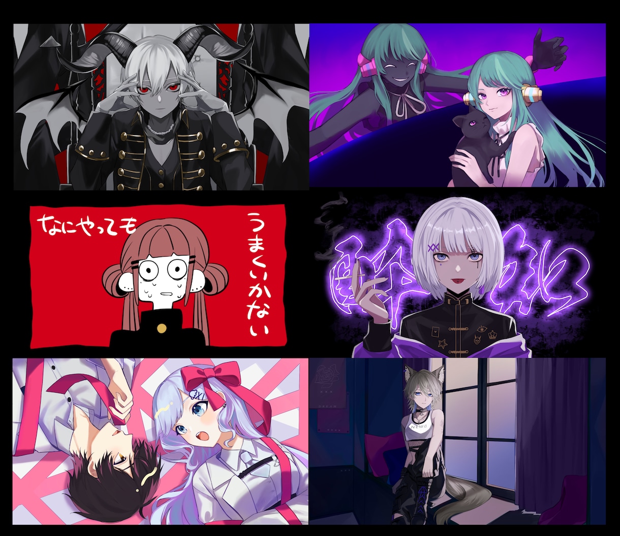 歌ってみた・オリジナルMV用イラストを制作します 可愛いからかっこいい！様々な自分を表現したいあなたに！ イメージ9
