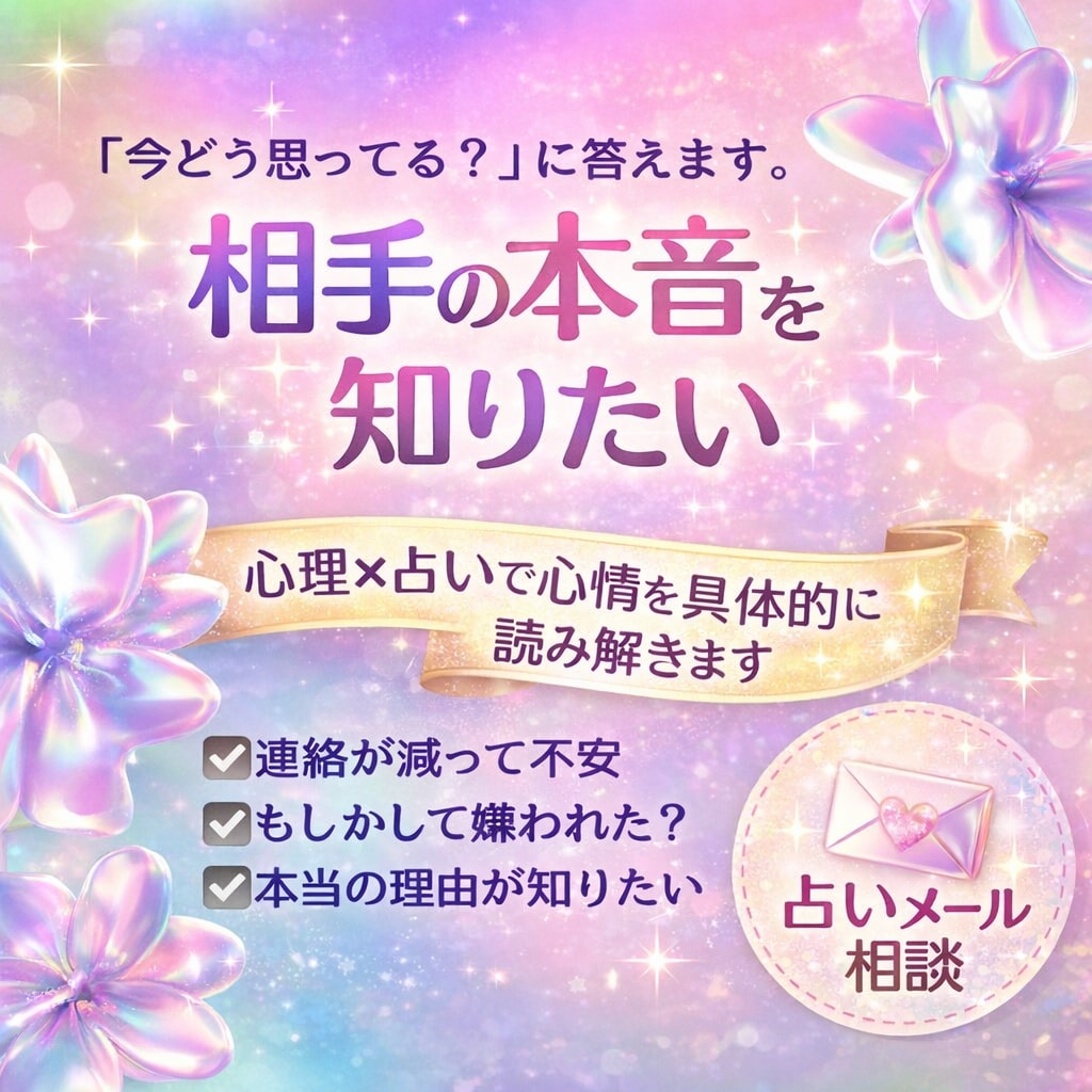 相手の気持ちが分からず不安な方へ｜本音を占います 言葉にされない本音や感情の流れを丁寧に読み解きます イメージ1