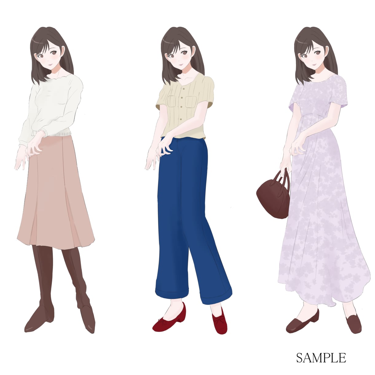 ファッションイラスト描きます キュートなファッションの魅力をイラストで描き出します イメージ1