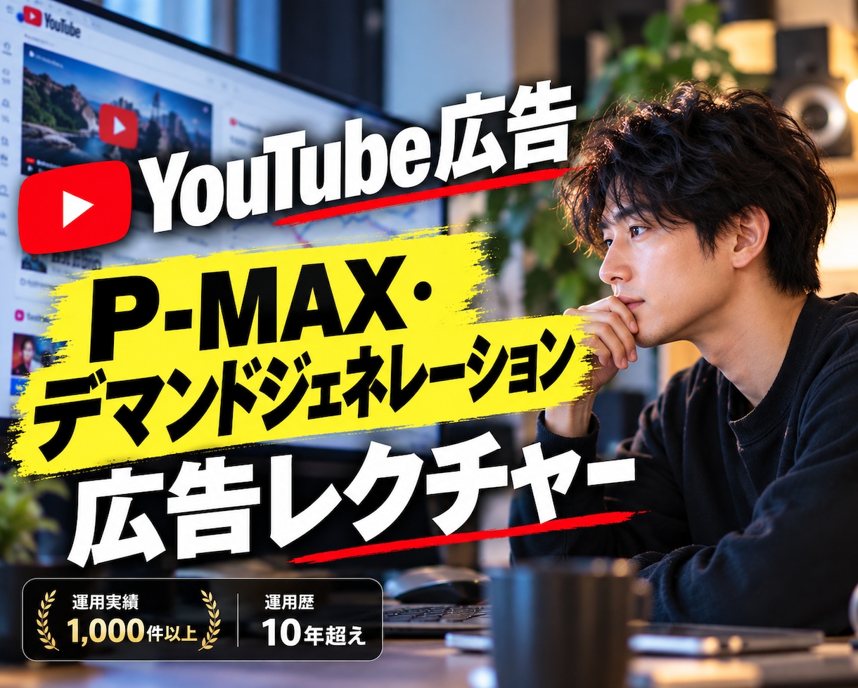 YouTube広告の悩みを"的確" 解決します YouTub獲得広告CV設定代行&"ノウハウ"レクチャー イメージ1