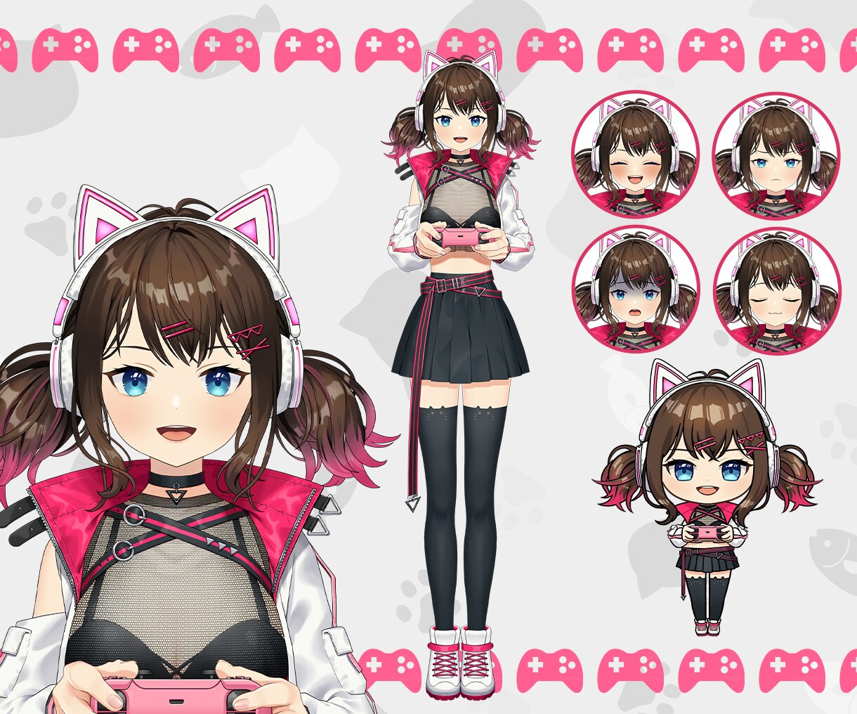 Vtuberキャラデザ〜モデリング全工程承ります 低価格でイラスト・パーツ分け・Live2D・SDキャラ制作！ イメージ4