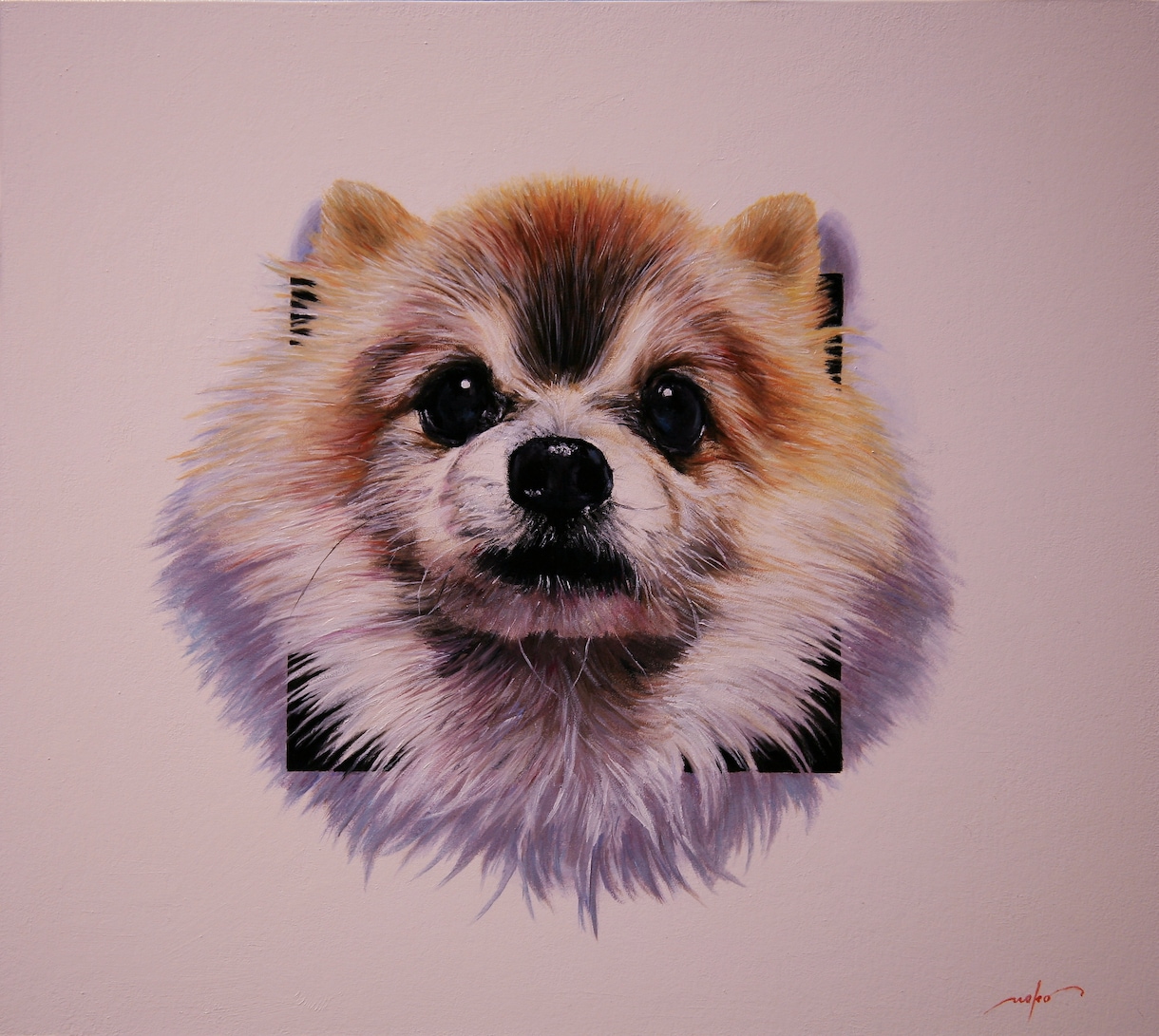 あなたのペットが画面から【飛び出す絵】を描きます 参考画像作品のようにお顔が飛び出して見えるアナログ油絵です イメージ3