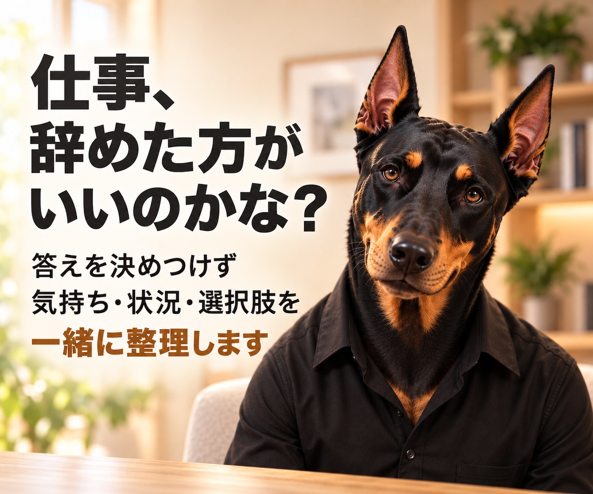 辞めるか迷う仕事の悩みを一緒に整理します 管理職経験者が答えを決めつけず伴走します イメージ1