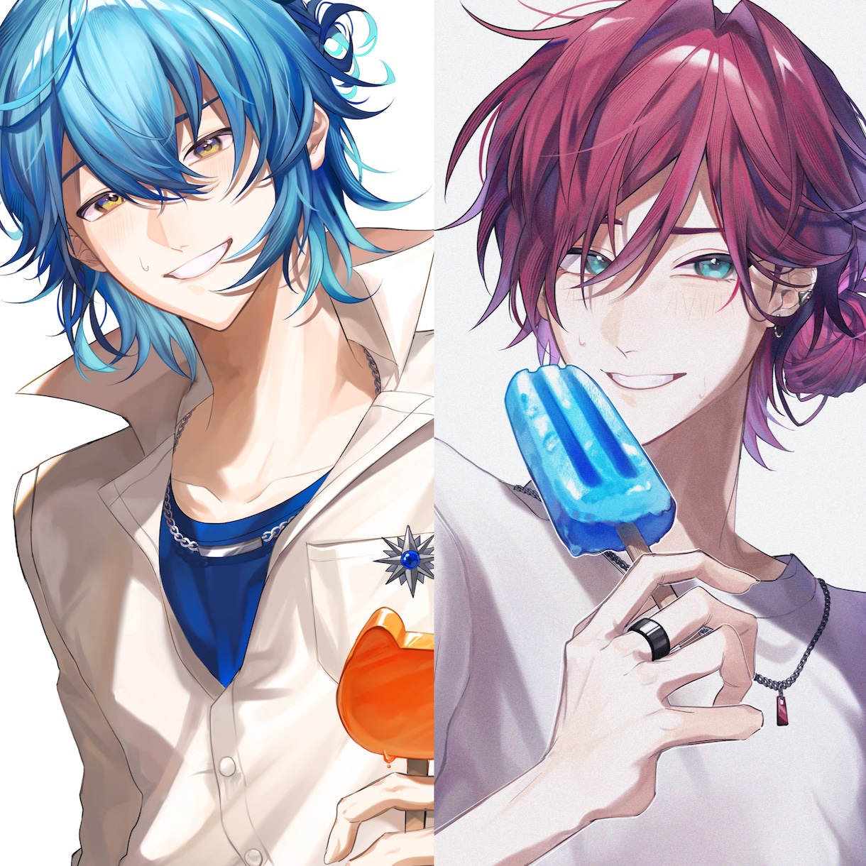 サムネ、歌ってみた、記念グッズ等イラスト制作します ☆男性イラストが得意！魅力たっぷりの男性に仕上げます☆ イメージ4
