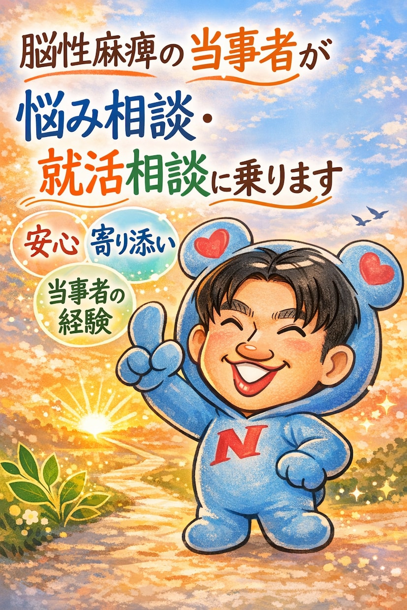 脳性麻痺の当事者が悩み相談・就活相談に乗ります 障害を持つ社会人のリアルな経験からサポートします。 イメージ1