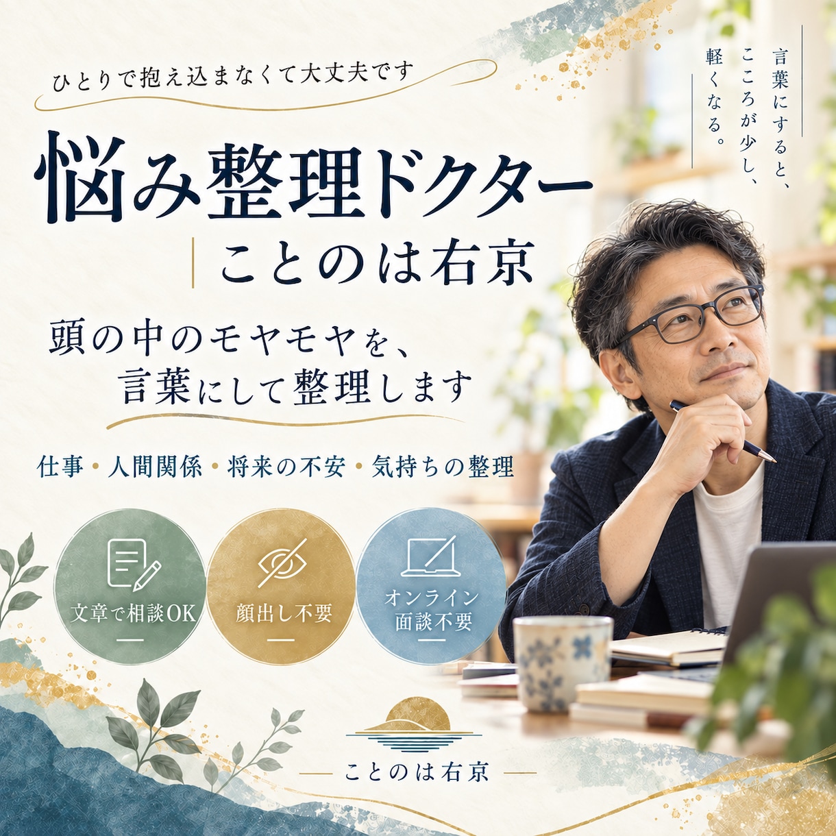 職場で誰にも言えない悩みを文章で整理します 仕事・人間関係のモヤモヤを丁寧に読み、次の一歩を言葉にします イメージ1