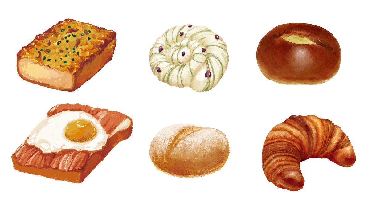 食べ物のイラストを描きます お送りいただいた写真を元にイラストをお描きいたします。 イメージ1
