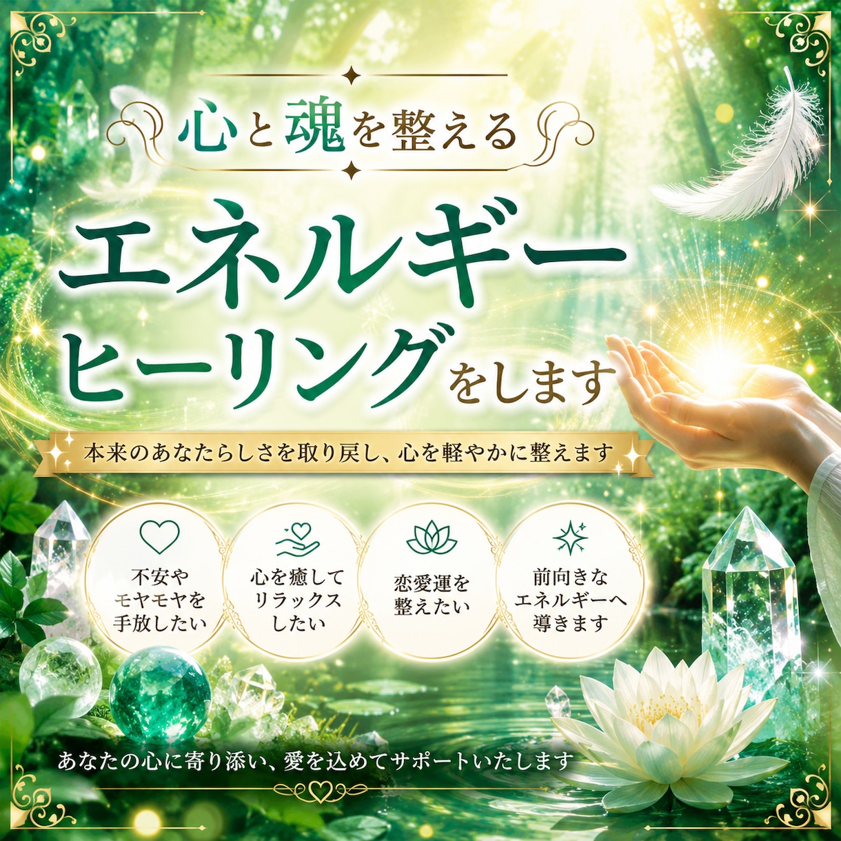 心と魂を整えるエネルギーヒーリングをします 本来のあなたらしさを取り戻し、心を軽やかに整えます イメージ1