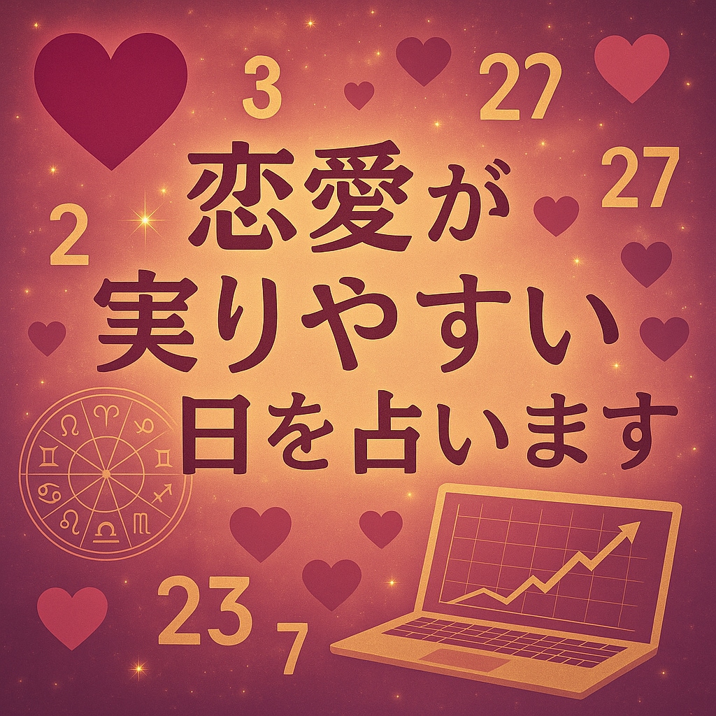 AI×占いで恋が実りやすい日を導きます あなただけの恋が実る日をAIで占います。 イメージ1