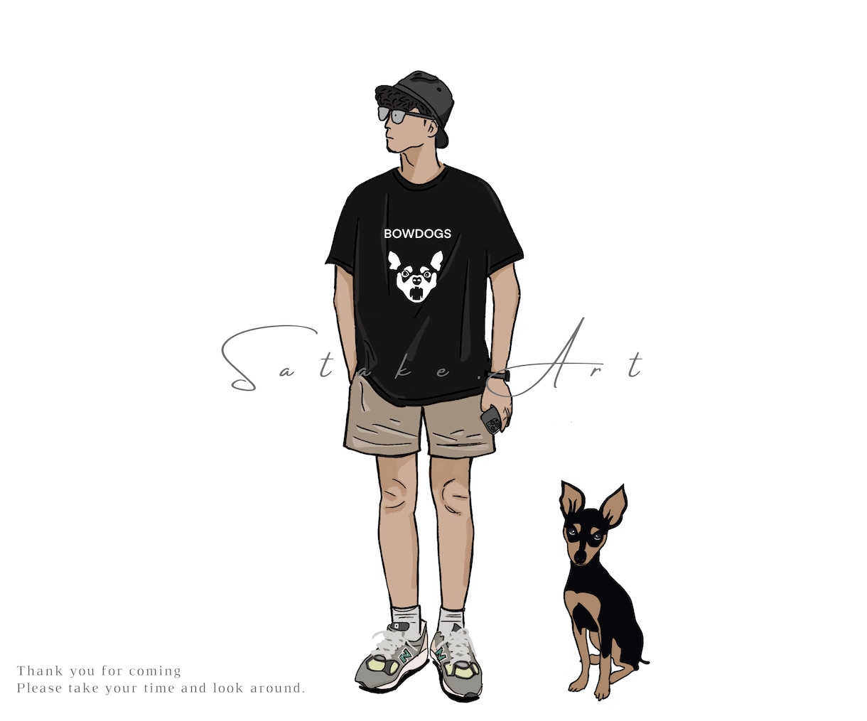 犬好きさんへ！愛犬との思い出をイラストにします ワンちゃんとの思い出を家族写真のように描きます！ イメージ7