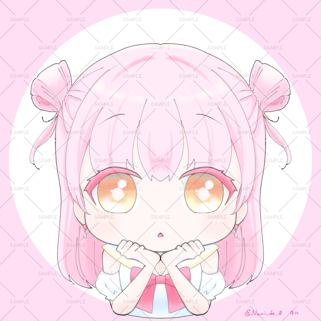 きゅるんポーズの女の子アイコンを制作します 自作のテンプレを使用し、あなたのオリジナルキャラを描きます イメージ1