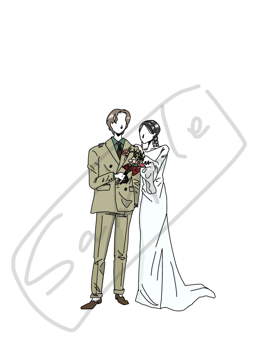 結婚式♡ウェルカムボードを作成します 記念日のプレゼントにもおすすめ！シンプル線画をデータでお渡し イメージ5