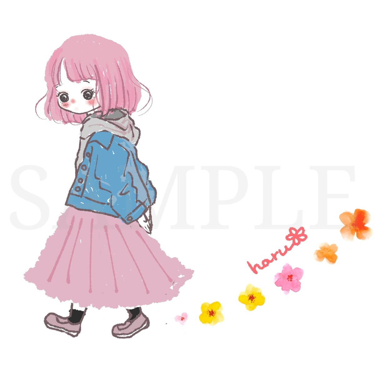 商用利用可！素朴で優しいイラストお描きします 『癒やし系』女の子や動物のほんわか素朴で可愛い絵が好きな方へ イメージ3