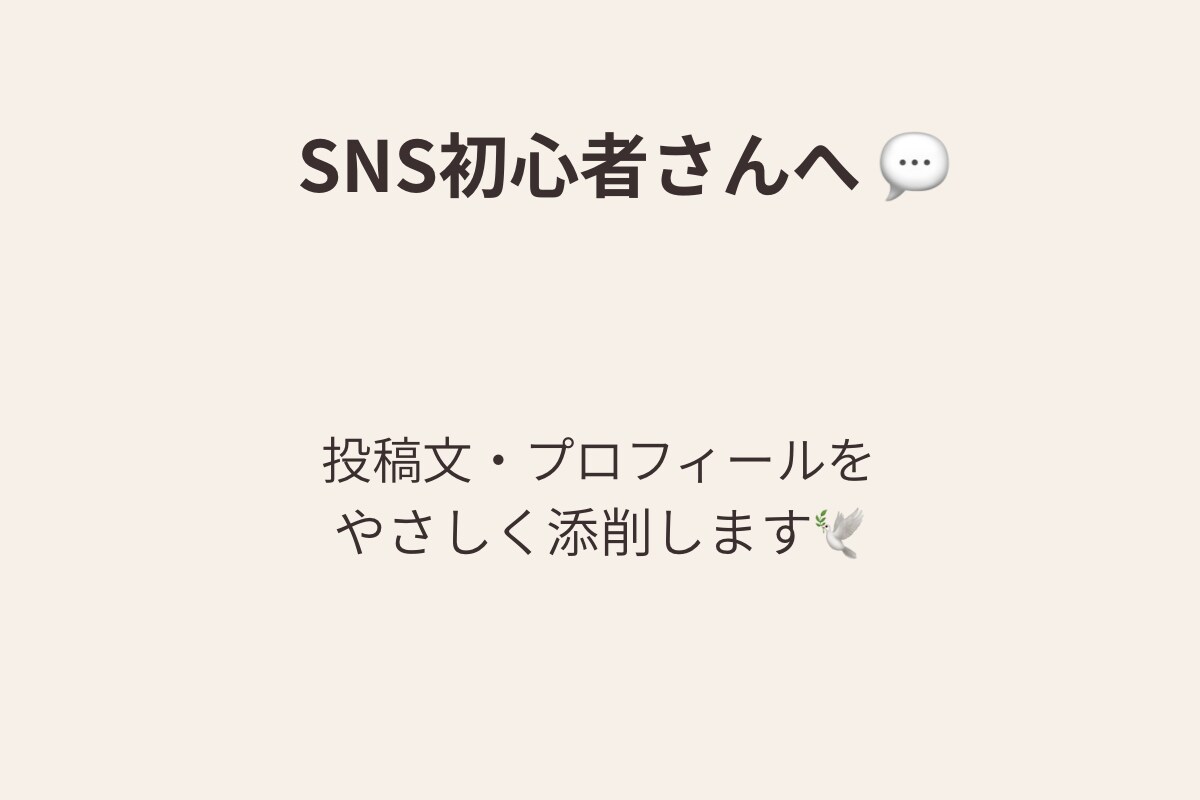 SNS初心者さん向け投稿文やプロフ優しく添削します SNS初心者さんや、ママさん向けの投稿相談承ります！ イメージ1