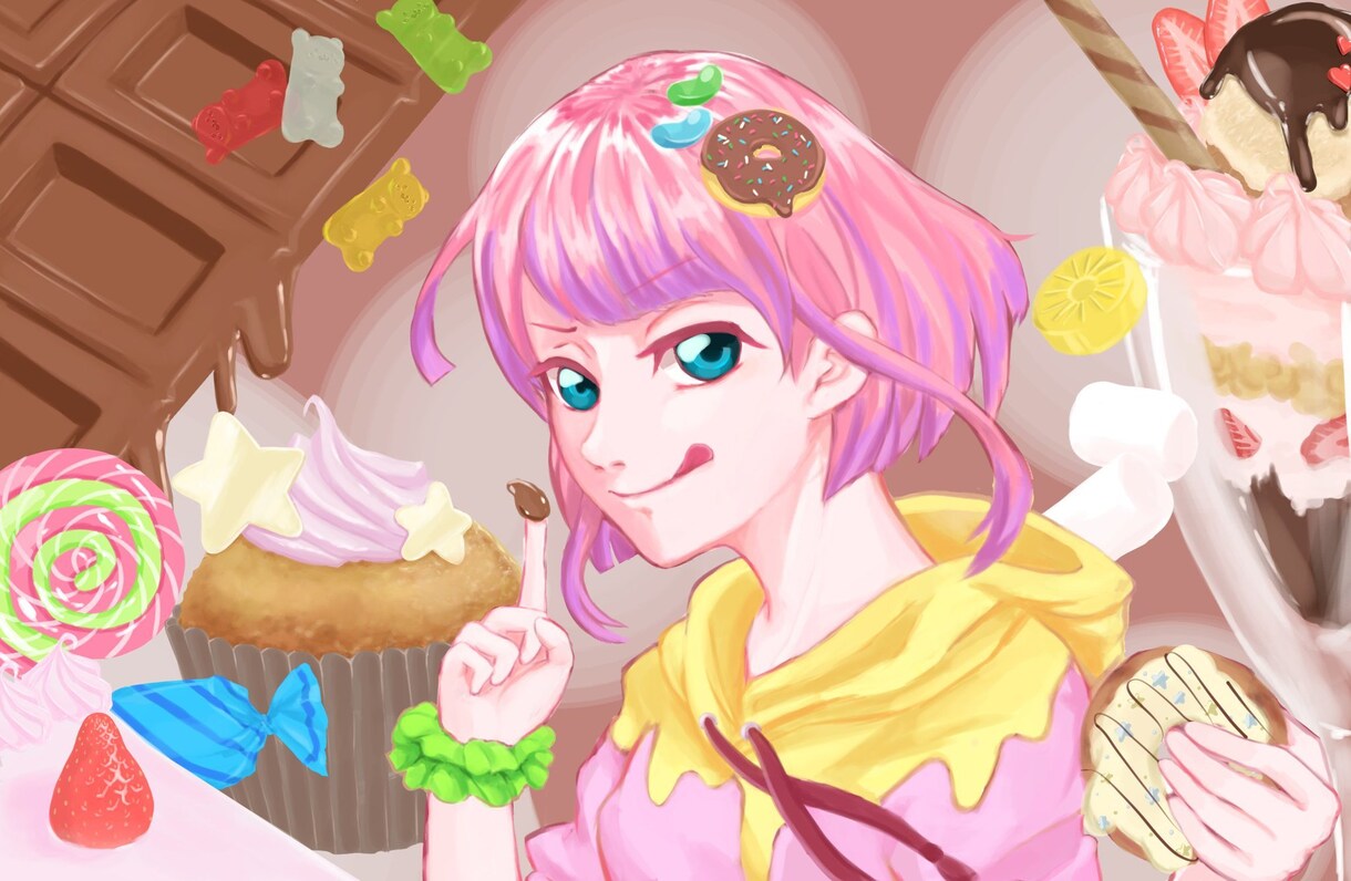 目立つ1枚絵を描きます かわいい！と美味しい！のミックス イメージ5