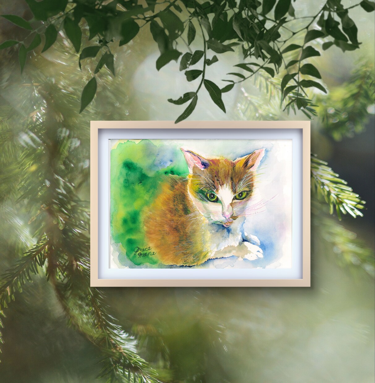 可愛いうちの子猫の絵を透明水彩画で描きます ペットの似顔絵・肖像画オーダー『まなペットアート』横浜・東京 イメージ1